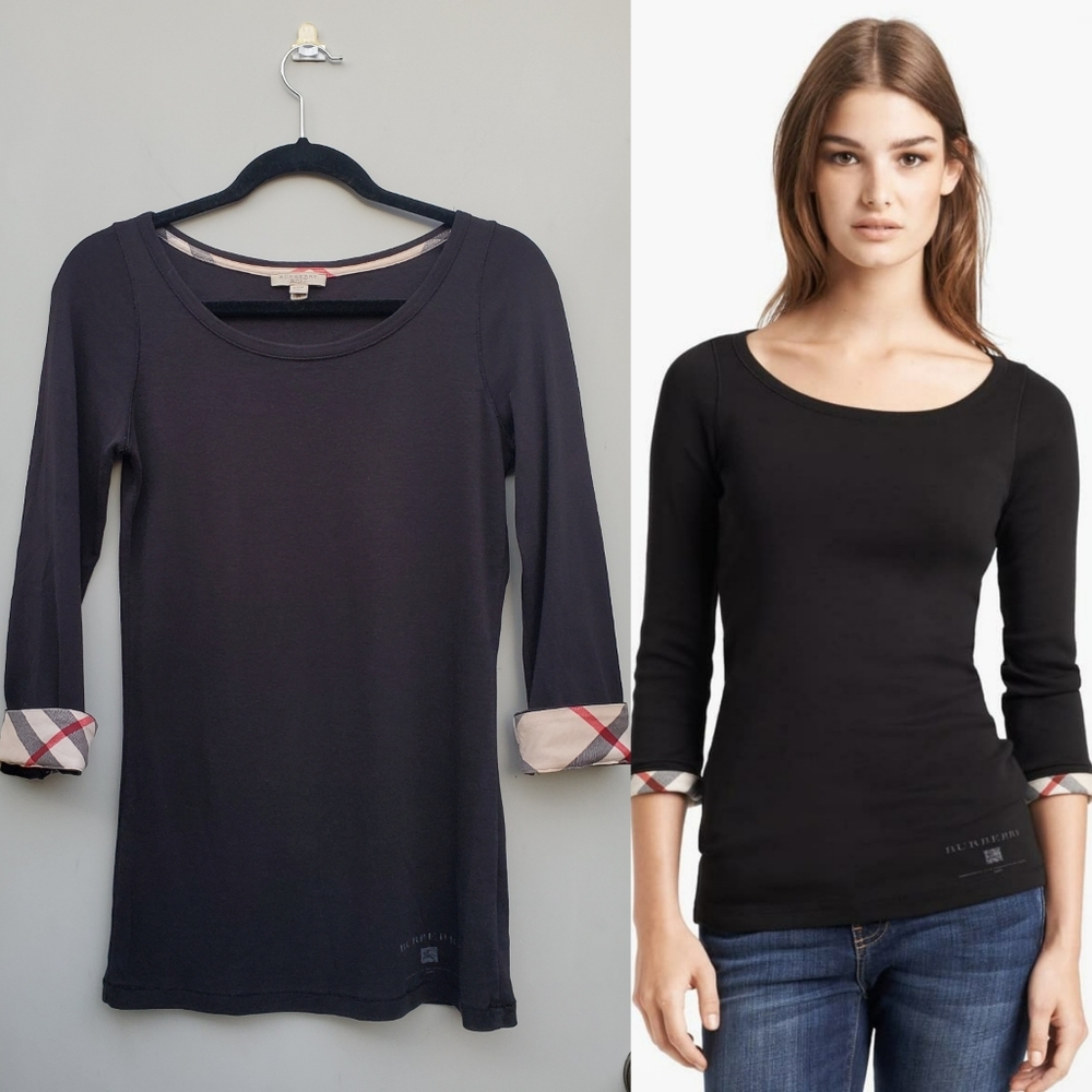 Burberry Check Trim Tee